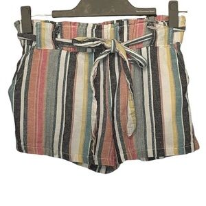 Angel Kiss Linen Cotton Striped Multicolor Shorts Style# 50700ST